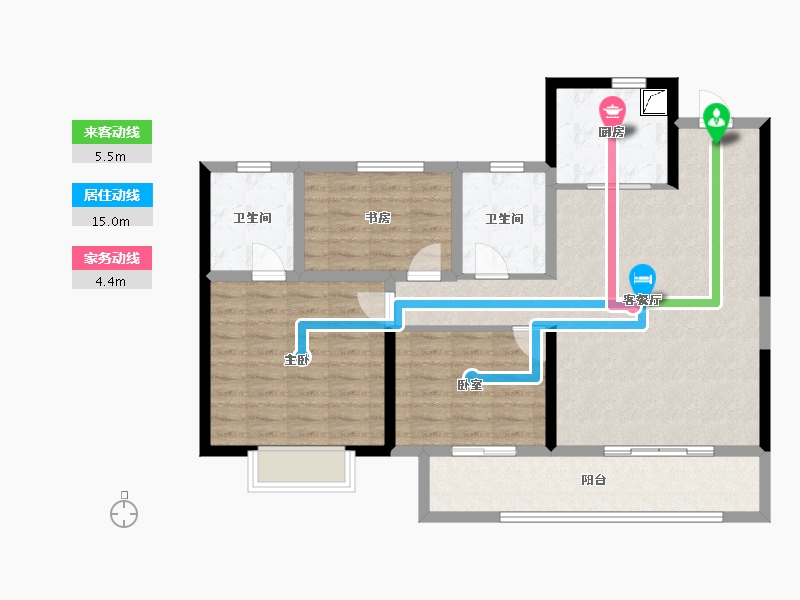 山西省-太原市-鑫光·星悦城-96.70-户型库-动静线