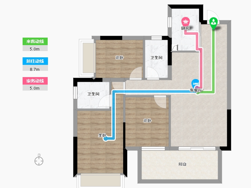 广西壮族自治区-南宁市-阳光城江南檀悦-79.56-户型库-动静线