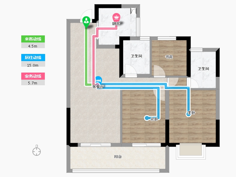 浙江省-杭州市-樾臻府-77.61-户型库-动静线