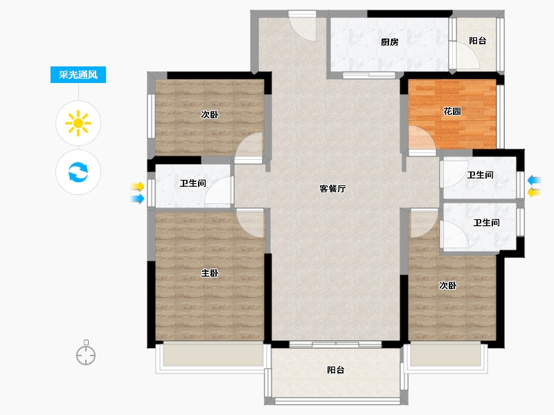 广东省-佛山市-碧桂园岭南盛世-117.61-户型库-采光通风