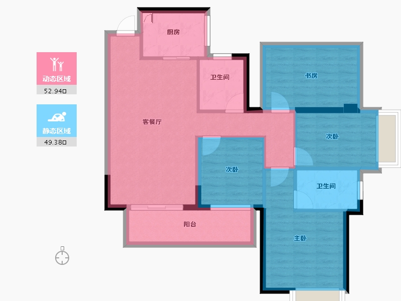 广西壮族自治区-南宁市-阿尔卑斯-91.25-户型库-动静分区