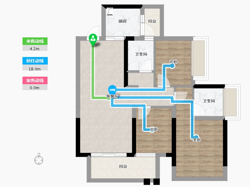 广西壮族自治区-南宁市-天健和府-70.20-户型库-动静线