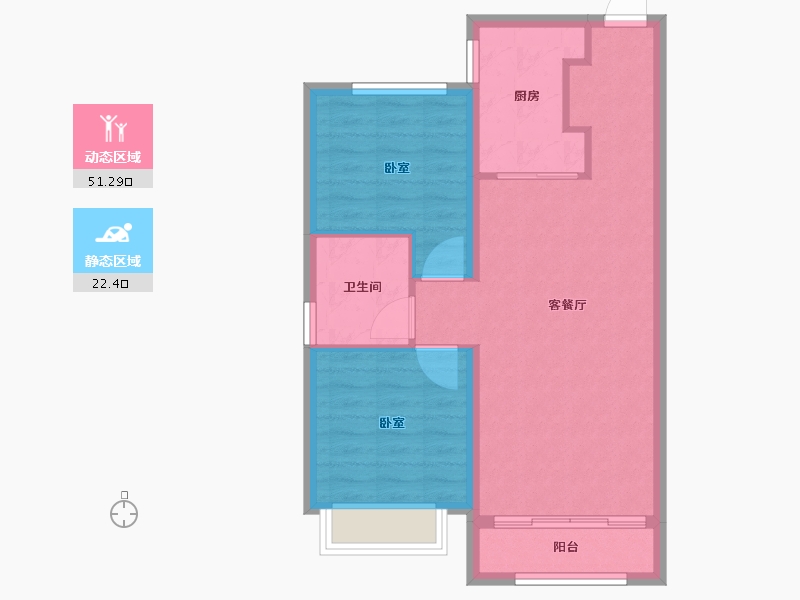 黑龙江省-哈尔滨市-融创四季宸阅-66.40-户型库-动静分区