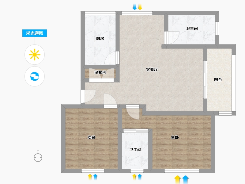 上海-上海市-高桥锦悦苑-80.00-户型库-采光通风