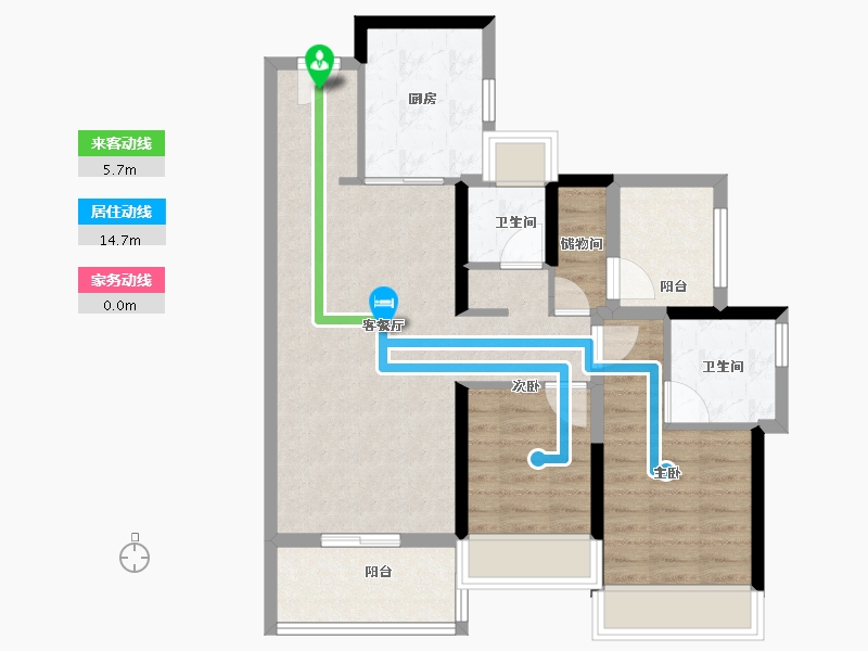 广东省-广州市-佳兆业佳泽园-76.00-户型库-动静线