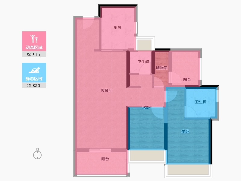 广东省-广州市-佳兆业佳泽园-76.00-户型库-动静分区