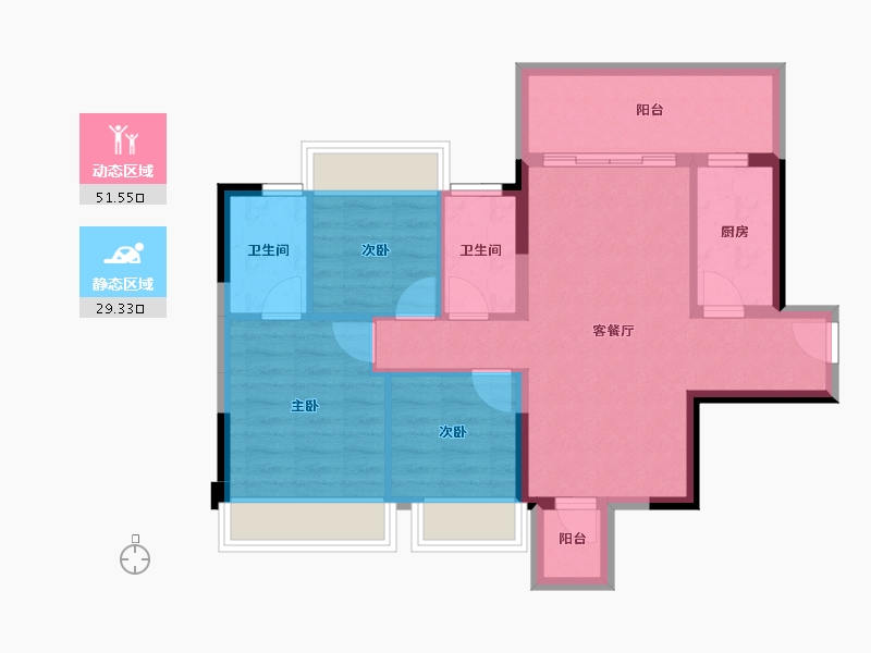 广西壮族自治区-南宁市-天健天境-71.87-户型库-动静分区