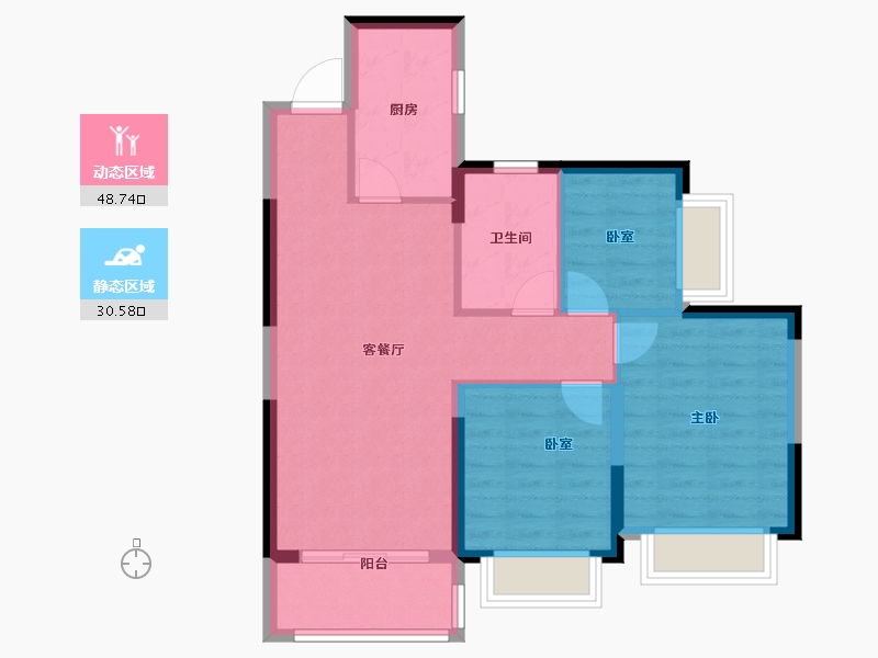 广东省-广州市-广州恒大紫荆学府-71.12-户型库-动静分区