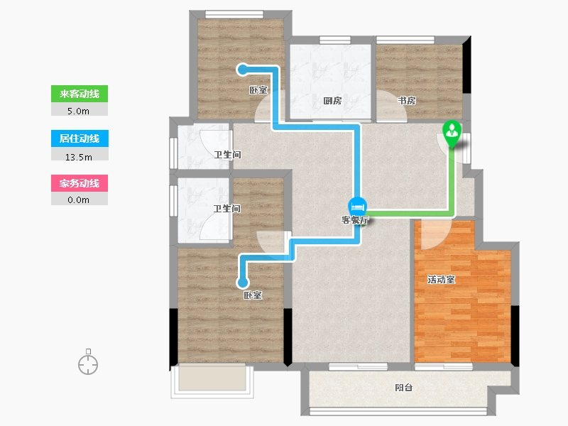 安徽省-六安市-新滨湖孔雀城-95.20-户型库-动静线