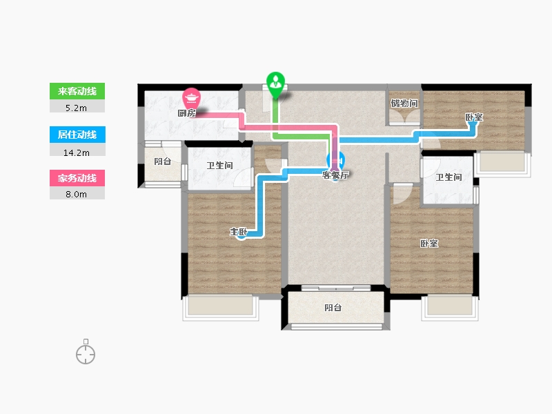 广东省-广州市-南沙珠江湾-103.61-户型库-动静线