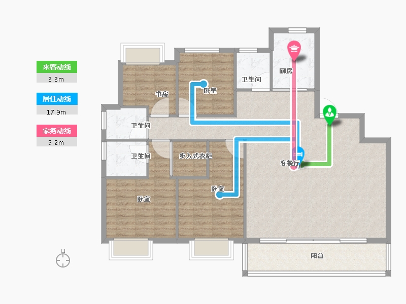 安徽省-合肥市-皖新朗诗麓院-121.60-户型库-动静线