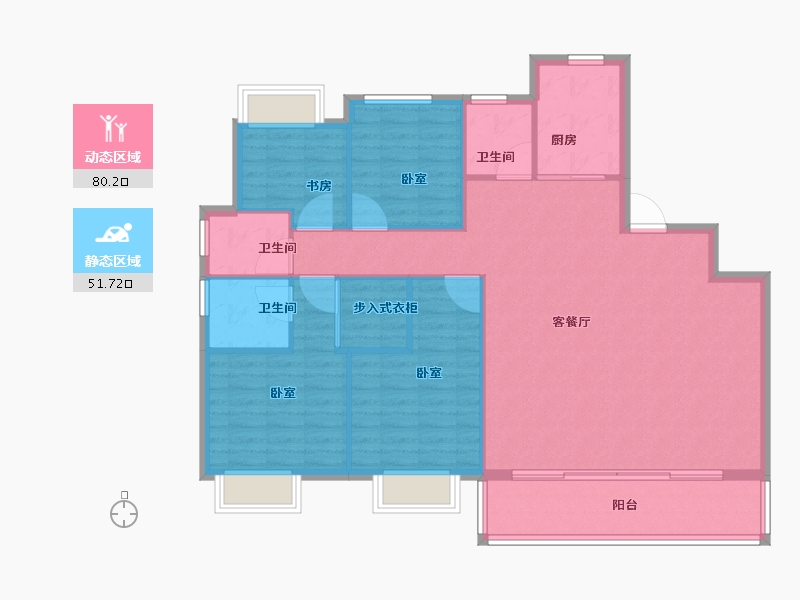 安徽省-合肥市-皖新朗诗麓院-121.60-户型库-动静分区