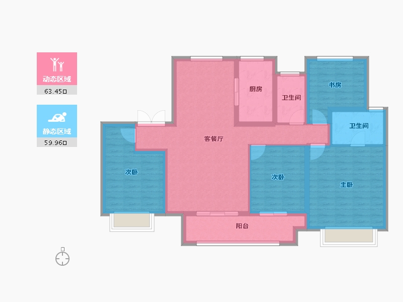 江苏省-常州市-熙悦府-110.44-户型库-动静分区