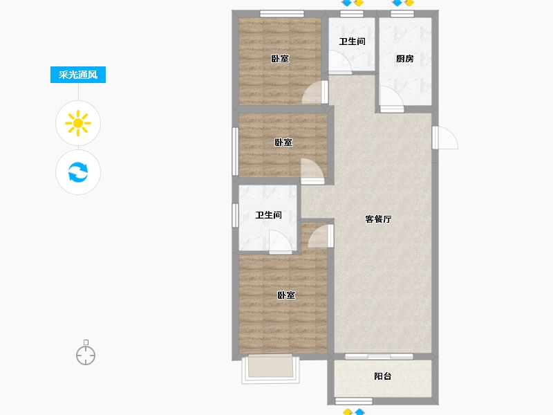 山西省-太原市-太原·龙湖天鉅-86.40-户型库-采光通风