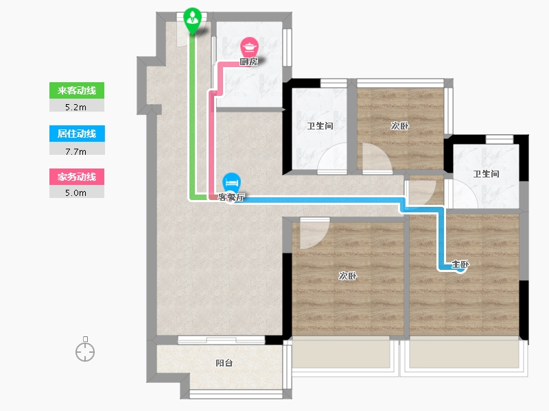 广东省-广州市-招商金茂保利和府花园-65.56-户型库-动静线