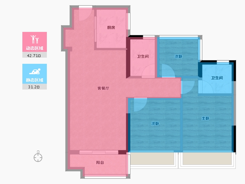 广东省-广州市-招商金茂保利和府花园-65.56-户型库-动静分区