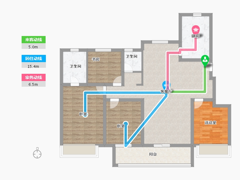 安徽省-六安市-新滨湖孔雀城-103.19-户型库-动静线