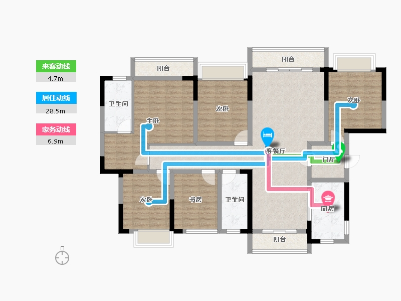 广西壮族自治区-南宁市-广源华府-133.88-户型库-动静线