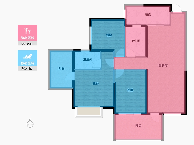 广西壮族自治区-南宁市-盛科城-97.94-户型库-动静分区