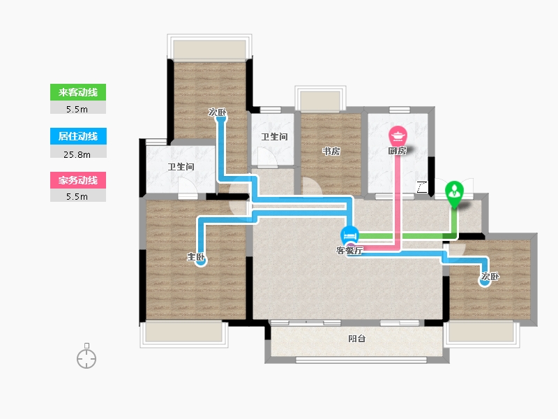 江苏省-常州市-中奥雍锦园-112.80-户型库-动静线