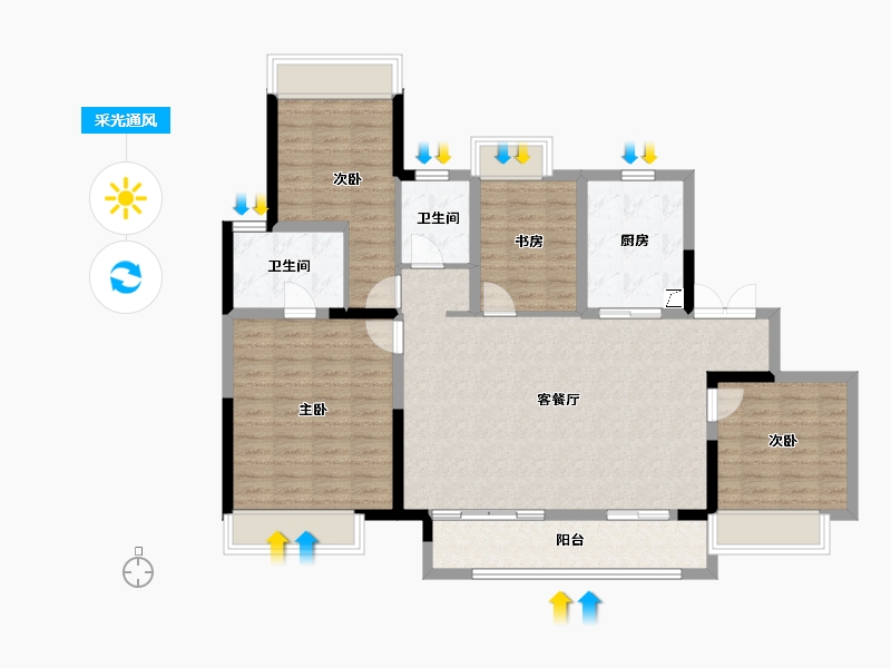 江苏省-常州市-中奥雍锦园-112.80-户型库-采光通风