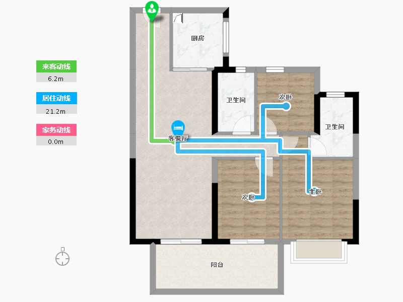 广西壮族自治区-南宁市-奥园瀚德棠悦府-85.41-户型库-动静线