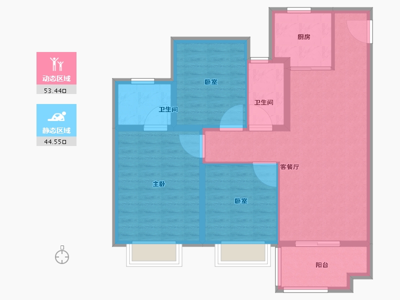 安徽省-合肥市-信达华宇锦绣龙川-88.01-户型库-动静分区