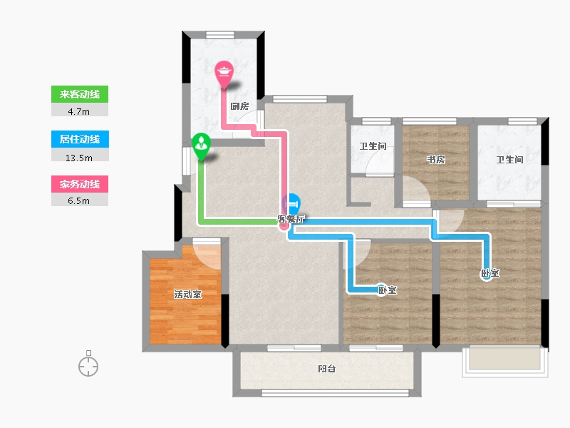 安徽省-六安市-新滨湖孔雀城-100.01-户型库-动静线