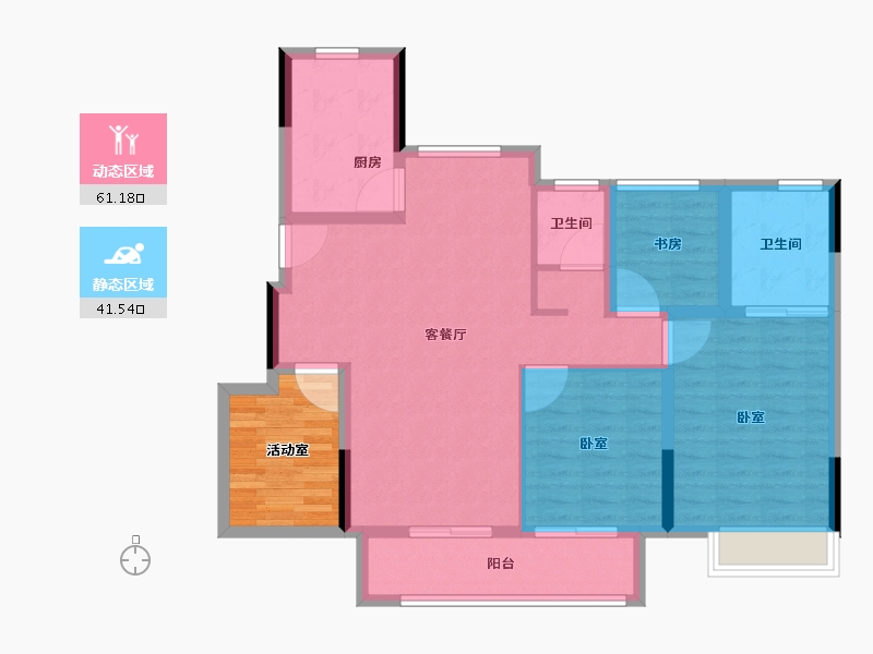 安徽省-六安市-新滨湖孔雀城-100.01-户型库-动静分区