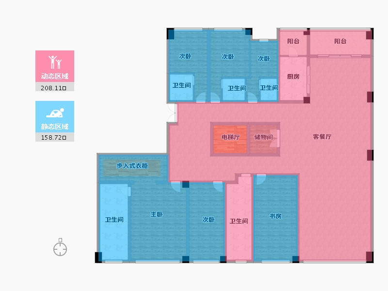 广西壮族自治区-南宁市-瀚林熙水台二期-332.46-户型库-动静分区