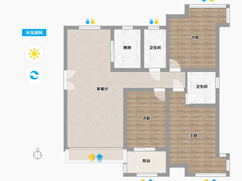 山西省-运城市-铂悦府-102.00-户型库-采光通风