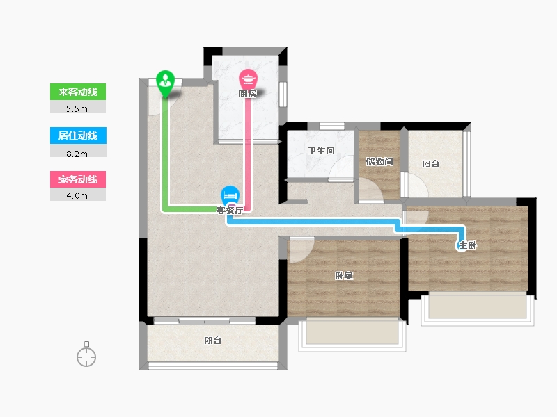 广东省-广州市-广州南沙华宇凤凰艺术岛-72.03-户型库-动静线