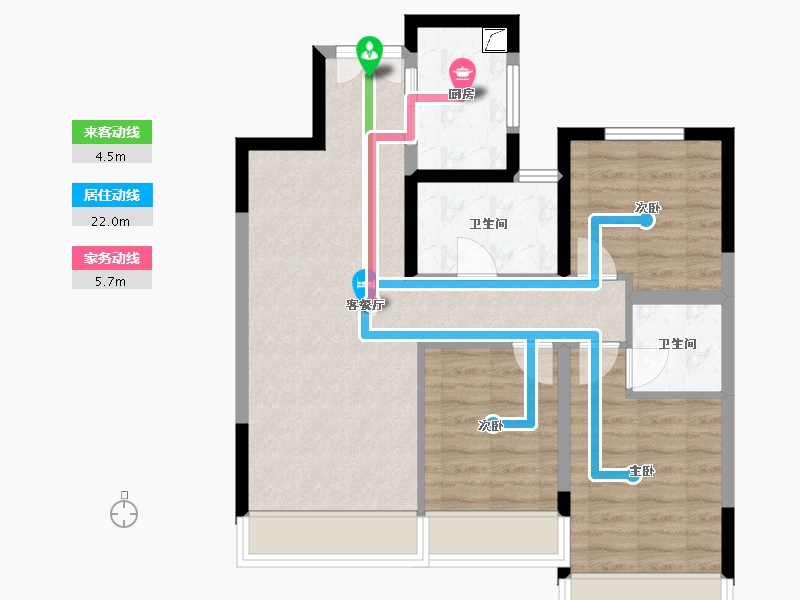 内蒙古自治区-包头市-东河新城吾悦和府-83.40-户型库-动静线