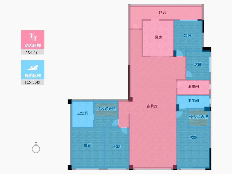 广西壮族自治区-南宁市-瀚林熙水台二期-230.89-户型库-动静分区