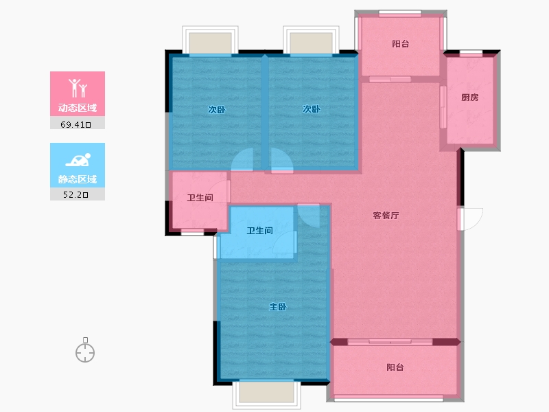 广东省-广州市-仁安花园-109.71-户型库-动静分区