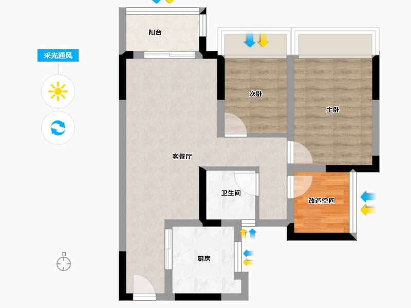 广东省-广州市-御溪世家-58.37-户型库-采光通风