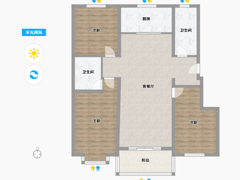 河北省-邢台市-锦绣华庭-112.34-户型库-采光通风