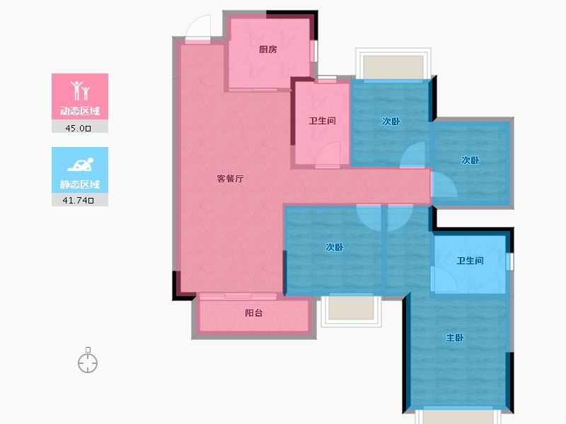 广西壮族自治区-南宁市-荣和公园里-77.73-户型库-动静分区