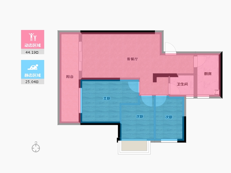 广西壮族自治区-南宁市-安吉大唐世家-60.50-户型库-动静分区