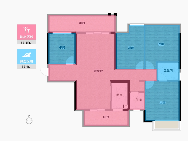 广西壮族自治区-南宁市-天健和府-107.51-户型库-动静分区