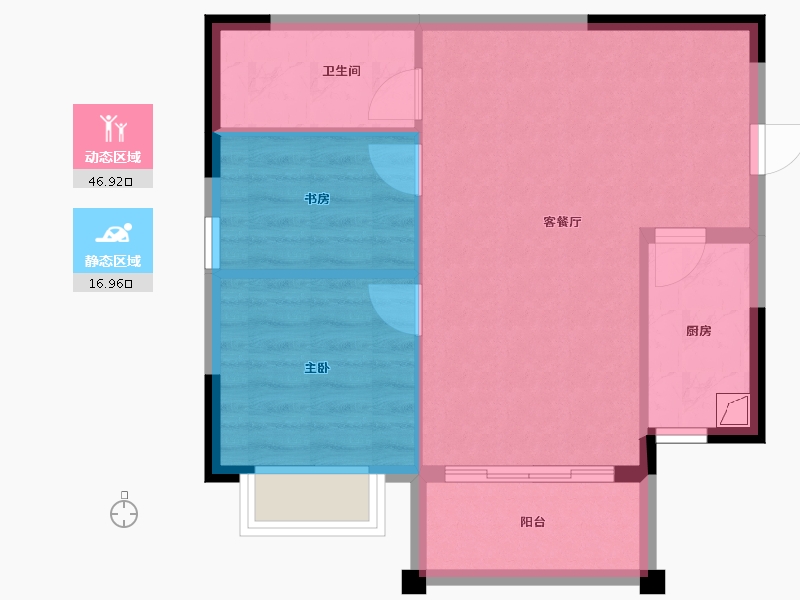 广西壮族自治区-南宁市-汉军冠江台-57.50-户型库-动静分区