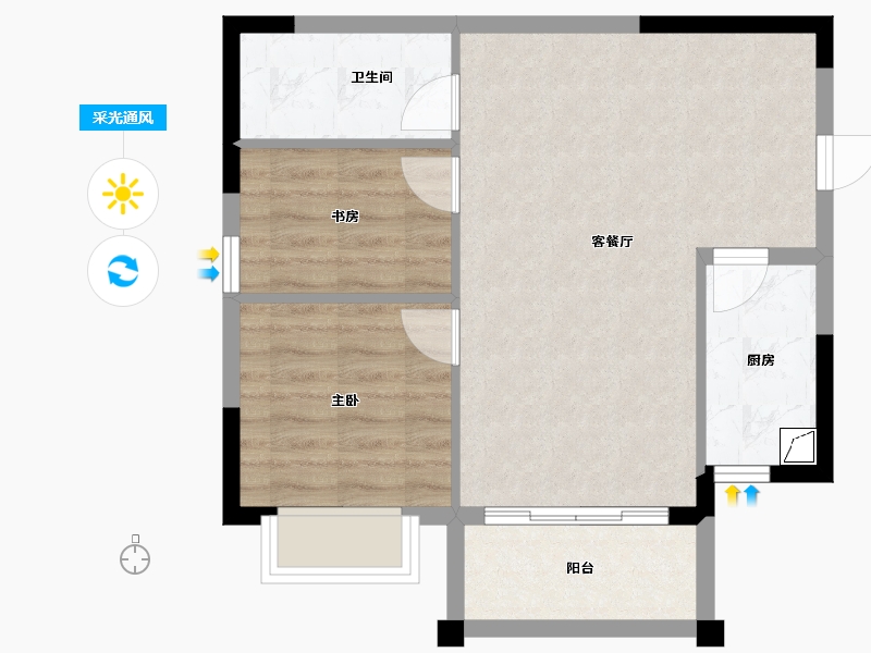 广西壮族自治区-南宁市-汉军冠江台-57.50-户型库-采光通风