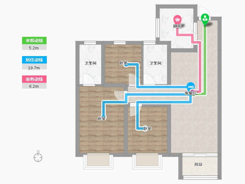 山西省-太原市-太原·龙湖天鉅-72.34-户型库-动静线