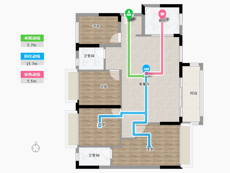 广东省-佛山市-海伦堡菁华府-103.18-户型库-动静线