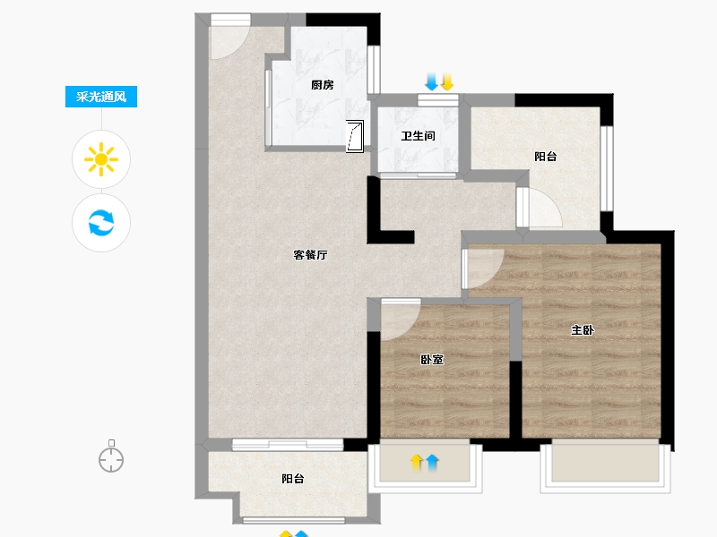 广东省-佛山市-中建顺控云熙悦城-61.00-户型库-采光通风