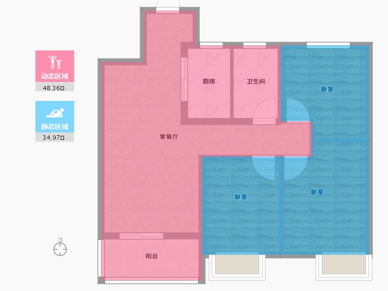 安徽省-六安市-新滨湖孔雀城-74.40-户型库-动静分区