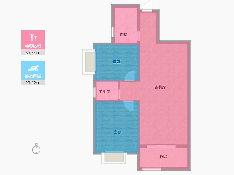 广东省-广州市-仁安花园-69.04-户型库-动静分区