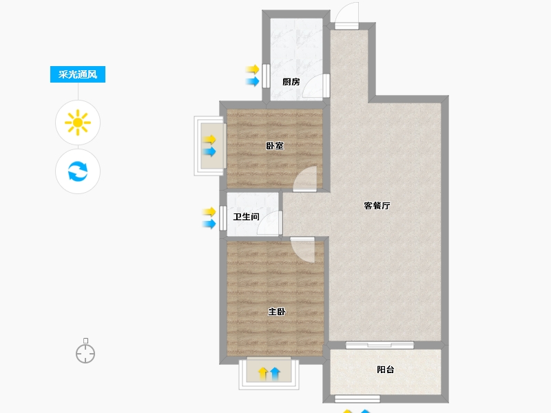 广东省-广州市-仁安花园-69.04-户型库-采光通风