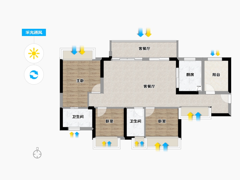 广东省-佛山市-中建顺控云熙悦城-84.87-户型库-采光通风