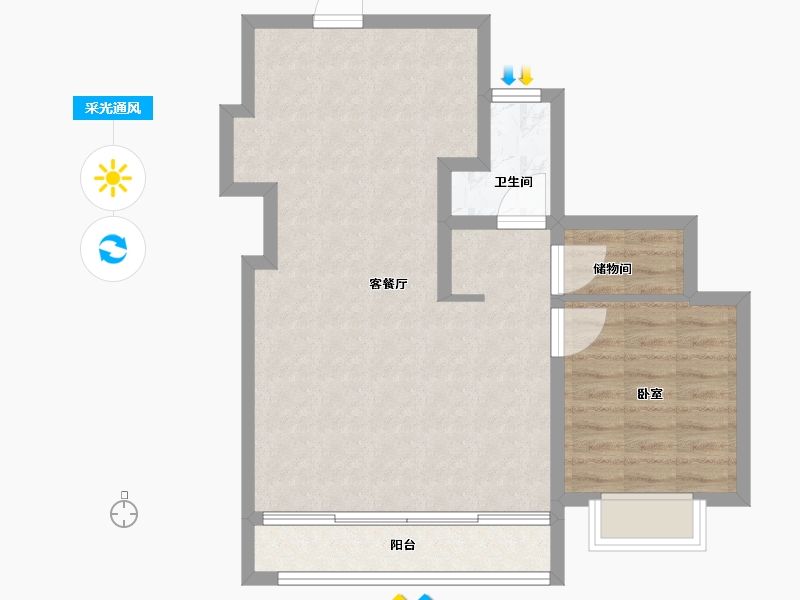 黑龙江省-哈尔滨市-融创四季宸阅-68.00-户型库-采光通风